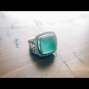 David Yurman Albion Ring w/Green Onxy size 6